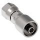 Steel Crimp 1 Wire Braid Reduced Bore Fitting, 7/16-20 Female JIC 37 deg Flare Swivel, -04 Hose, Straight
