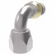 Steel Reusable Socketless Fitting, 3/4-16 Female JIC 37 deg Flare Swivel, -08 Hose, 90 deg Elbow
