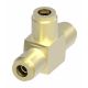 Brass Push>Connect Air Brake Tube Fitting, 0.38 Inch Tube OD Union Tee