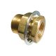 Brass Adapter, 1/2-14 Female NPT To 1-1/8-14 Male NPT, Straight Bulkhead