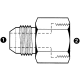 Steel Adapter, 3/4-16 Male JIC 37 deg Flare To 1/2-14 Female Flat Face BSPP (British Parallel), Straight