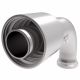 Global TTC 1 & 2 Wire Braid Steel Crimp Fitting, 2.81 Inch SAE Code 61 Split Flange, -32 Hose, 90 deg Elbow