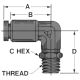 Brass Push-In Tube Fitting, 0.19 Tube OD to 1/8-27 Male NPT Swivel, 90 deg Elbow
