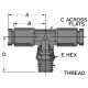 Brass Push-In Tube Fitting, 0.25 Tube OD to 1/4-18 Male NPT Swivel, Branch Tee