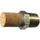 Zinc Plated Steel Porous Metal Muffler, 1/4 NPT, 1.20 Inch Long