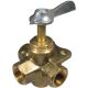 Brass 4-Way Bottom Outlet Plug Valve, 3/8 NPT Ports