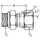 Steel Adapter, 7/16-20 Male SAE O-Ring Boss (Straight Thread O-Ring) To 9/16-18 Female JIC 37 deg Flare Swivel, Straight