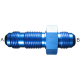 Blue Anodized Aluminum Adapter (AN 832), -10 Male JIC 37 deg Flare To -10 Male JIC 37 deg Flare, Straight Bulkhead