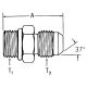 Steel Adapter, 5/16-24 Male SAE O-Ring Boss (Straight Thread O-Ring) To 7/16-20 Male JIC 37 deg Flare, Straight