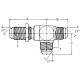 Steel Adapter, 3/4-16 Male JIC 37 deg Flare Bulkhead Run To 3/4-16 Male JIC 37 deg Flare Run & Branch, Tee