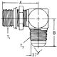 Steel Adapter, 3/4-16 Male SAE O-Ring Boss (Straight Thread O-Ring) To 1/2-20 Male JIC 37 deg Flare, 90 deg Elbow