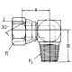 Steel Adapter, 3/8-18 Female NPT Swivel To 3/4-14 Male NPT, 90 deg Elbow