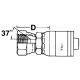 Global TTC 1 & 2 Wire Braid Stainless Steel Crimp Fitting, 3/4-16 Female JIC 37 deg Flare Swivel, -08 Hose, Straight
