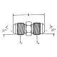 Steel Adapter, 1-3/16-12 Male JIC 37 deg Flare To 1-1/16-12 Male JIC 37 deg Flare, Straight