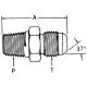 Steel Adapter, 3/4-14 Male NPT To 1-5/8-12 Male JIC 37 deg Flare, Straight