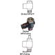 Right Angle Pneumatic Flow Control Valve, 1/4 NPT Male x 1/4 Tubing Ports, 34 Flow Rating
