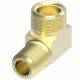 Brass Adapter, 1/4-18 Male NPT To 9/16-18 Male JIC 37 deg Flare, 90 deg Elbow