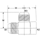 Steel Adapter, 7/8-14 Male JIC 37 deg Flare Run & Branch To 1/2-14 Female NPT Run, Tee