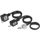 5J Series All-Molded DIN Solenoid Connector, ISO DIN 43650, US Contacts, 6 ft Foot Cord, Black