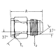Steel Adapter, 7/16-20 Female JIC 37 deg Flare To 9/16-18 Male JIC 37 deg Flare, Straight