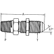 Steel Adapter, 1/2-14 Male NPT To 3/4-16 Male JIC 37 deg Flare, Straight Bulkhead