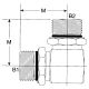 Steel Adapter, 7/16-20 Male SAE O-Ring Boss (Straight Thread O-Ring) To 7/16-20 Male SAE O-Ring Boss (Straight Thread O-Ring), 90 deg Elbow