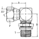 Steel Adapter, 1/2-14 Female NPT Swivel To 1-1/16-12 Male SAE O-Ring Boss (Straight Thread O-Ring), 90 deg Elbow