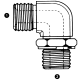 Steel Adapter, 3/8-19 Male BSPP (British Parallel) To 3/8-19 Adjustable Male BSPP (British Parallel), 90 deg Elbow