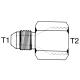 Steel Adapter, 7/16-20 Male JIC 37 deg Flare To 1/4-19 Female JIS 30 deg Flare Seat (BSPP Thread), Straight