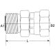 Steel Adapter, 1-14 Male O-Ring Face Seal To 7/8-14 Female JIC 37 deg Flare Swivel, Straight