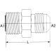 Steel Adapter, 1-14 Male O-Ring Face Seal To 7/8-14 Male JIC 37 deg Flare, Straight