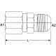 Steel Adapter, 1-14 Female O-Ring Face Seal To 7/8-14 Male JIC 37 deg Flare, Straight