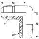 Stainless Steel Adapter, 1/8-27 Male NPT To 7/16-20 Male JIC 37 deg Flare, 90 deg Elbow