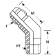 Stainless Steel Adapter, 1/8-27 Male NPT To 7/16-20 Male JIC 37 deg Flare, 45 deg Elbow