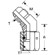 Stainless Steel Adapter, 9/16-18 Male JIC 37 deg Flare To 9/16-18 Female JIC 37 deg Flare Swivel, 45 deg Elbow