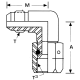 Stainless Steel Adapter, 3/4-16 Male JIC 37 deg Flare To 3/4-16 Female JIC 37 deg Flare Swivel, 90 deg Elbow