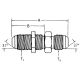 Steel Adapter, 9/16-18 Male JIC 37 deg Flare To 9/16-18 Male JIC 37 deg Flare, Straight Bulkhead