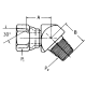Steel Adapter, 1-1/4-11-1/2 Female NPT Swivel To 1-11-1/2 Male NPT, 45 deg Elbow