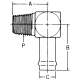Steel Adapter, 3/8-18 Male NPT To 0.50 Hose Barb, 90 deg Elbow