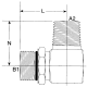 Steel Adapter, 3/4-16 Male SAE O-Ring Boss (Straight Thread O-Ring) To 1/2-14 Male NPT, 90 deg Elbow