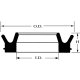 Metric Urethane Rod U-Seal, 32.00 mm ID, 40.00 mm OD, 6.00 mm Height