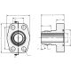 Steel 4-Bolt Flange Adapter, 0.50 Inch Code 61 Flange, O-Ring Half To 3/4-16 Inch Male JIC 37 deg Flare, Straight