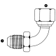 Steel Adapter, 7/16-20 Male JIC 37 deg Flare To 1/4-19 Female BSPP (British Parallel), 90 deg Bent Tube Elbow