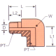 Stainless Steel Adapter, 1-11-1/2 Male NPT To 1-11-1/2 Female NPT, 90 deg Elbow