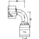 Global TTC 1 & 2 Wire Braid Stainless Steel Crimp Fitting, M16 x 1.5 Female DIN Universal Swivel, -06 Hose, 90 deg Elbow