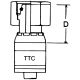 Global TTC 1 & 2 Wire Braid Stainless Steel Crimp Fitting, M20 x 1.5 Female DKO (German) Heavy Series, -06 Hose, Straight