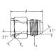 Steel Adapter, 1-3/16-12 Female JIC 37 deg Flare To 1-1/16-12 Male JIC 37 deg Flare, Straight