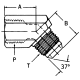 Steel Adapter, 1-11-1/2 Female NPT To 1-5/16-12 Male JIC 37 deg Flare, 45 deg Elbow