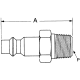 1000/400/500 Series MIL-C-4109 Industrial Interchange Air Quick Disconnect, Male Half, -08 Coupling, 1/2-14 Male NPT