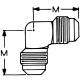 Brass Adapter, 5/8-18 Male SAE 45 deg Flare To 5/8-18 Male SAE 45 deg Flare, 90 deg Elbow